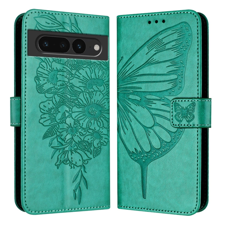 For Google Pixel 7 Pro Embossed Butterfly Leather Phone Case