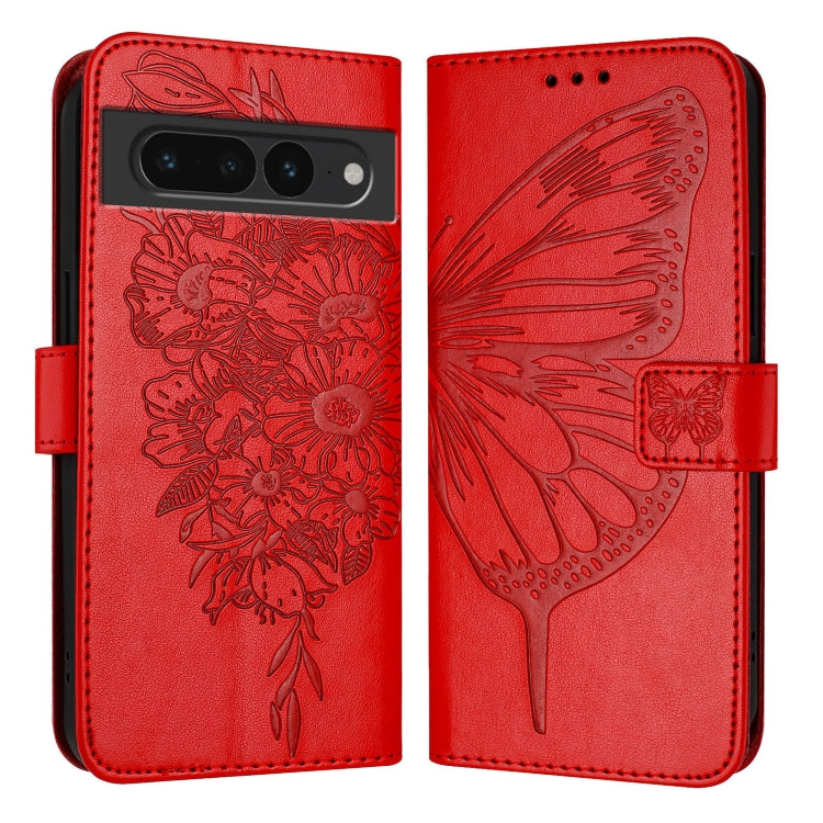 For Google Pixel 7 Pro Embossed Butterfly Leather Phone Case