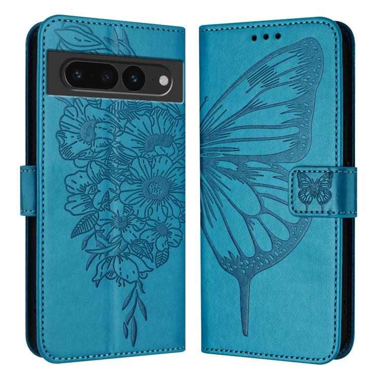 For Google Pixel 7 Pro Embossed Butterfly Leather Phone Case