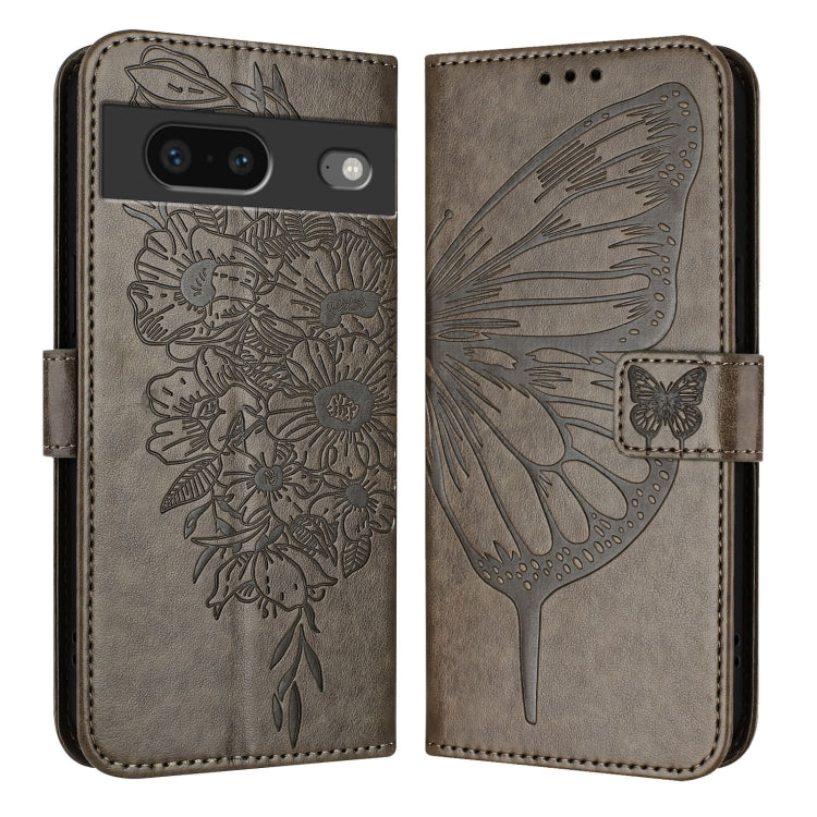 For Google Pixel 7 Embossed Butterfly Leather Phone Case