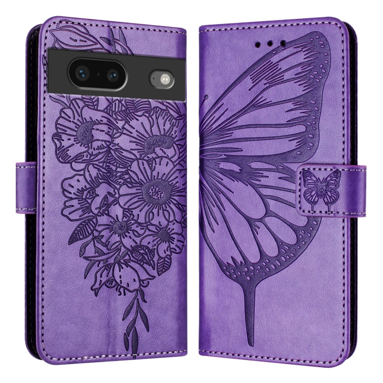 For Google Pixel 7 Embossed Butterfly Leather Phone Case