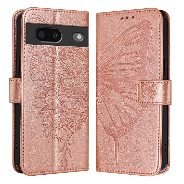 For Google Pixel 7 Embossed Butterfly Leather Phone Case