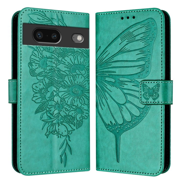 For Google Pixel 7 Embossed Butterfly Leather Phone Case