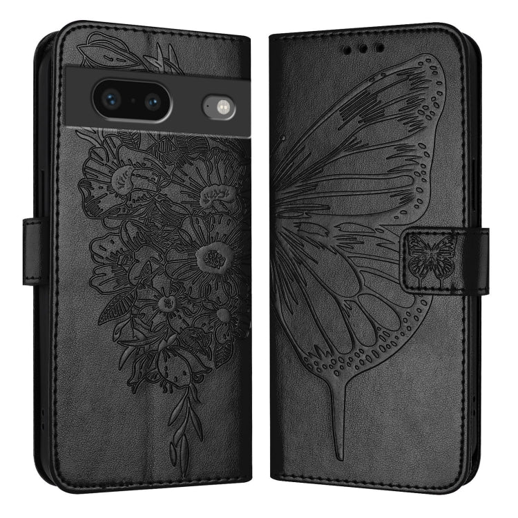For Google Pixel 7 Embossed Butterfly Leather Phone Case