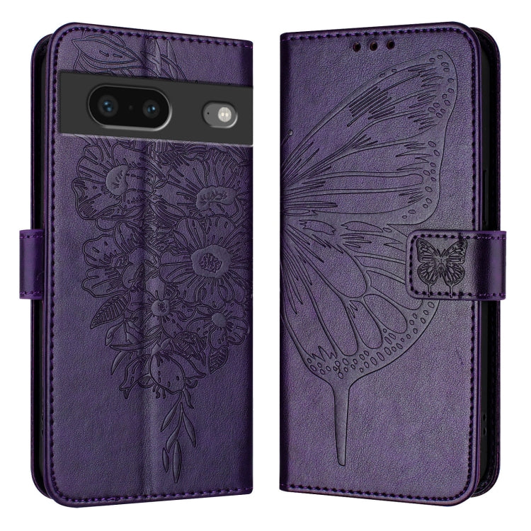 For Google Pixel 7 Embossed Butterfly Leather Phone Case