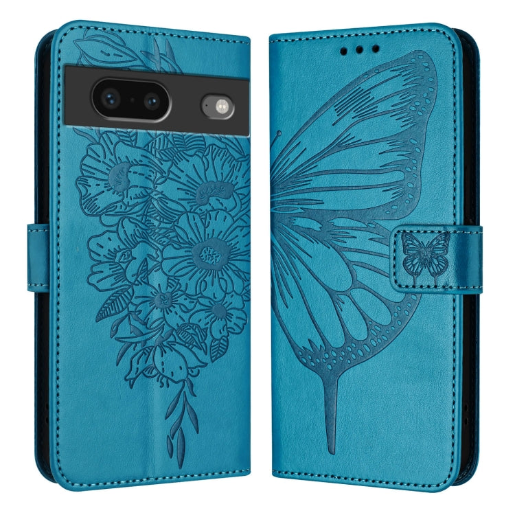 For Google Pixel 7 Embossed Butterfly Leather Phone Case