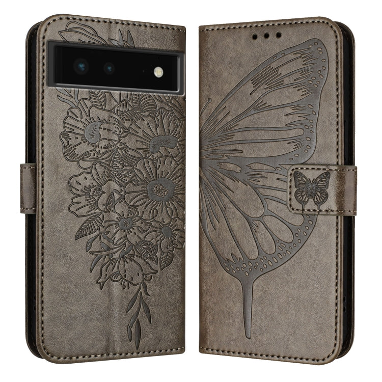 For Google Pixel 6 Embossed Butterfly Leather Phone Case