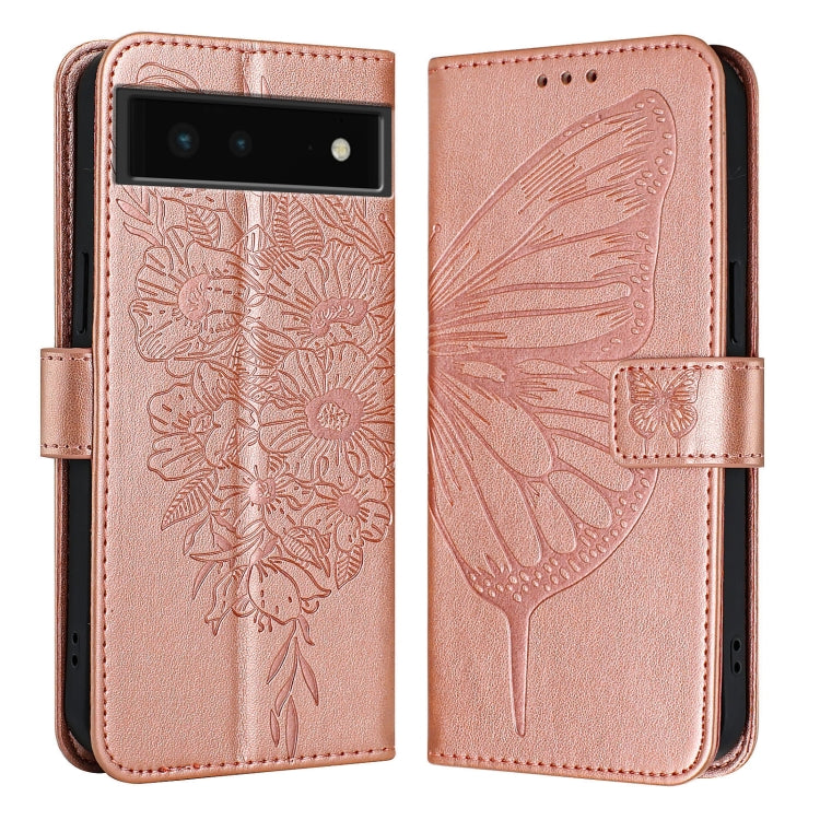 For Google Pixel 6 Embossed Butterfly Leather Phone Case