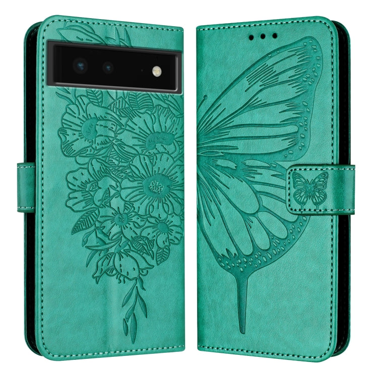 For Google Pixel 6 Embossed Butterfly Leather Phone Case