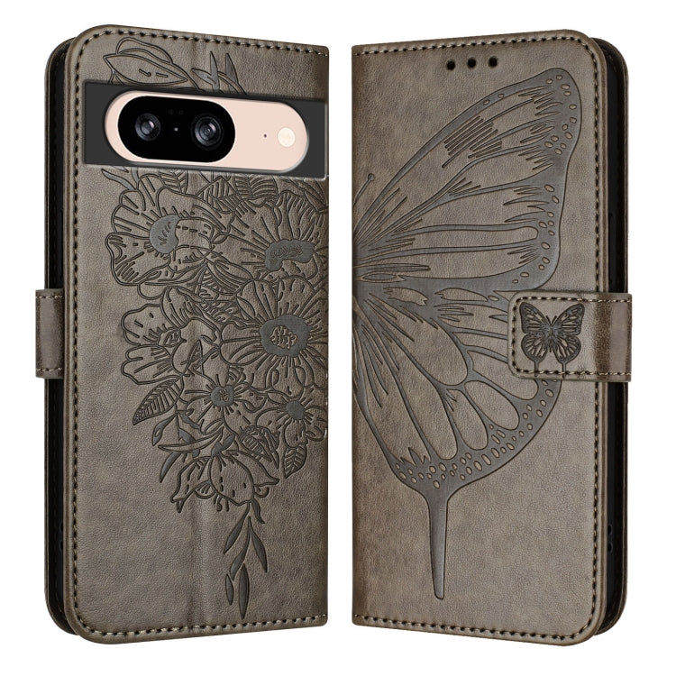 For Google Pixel 8 Embossed Butterfly Leather Phone Case