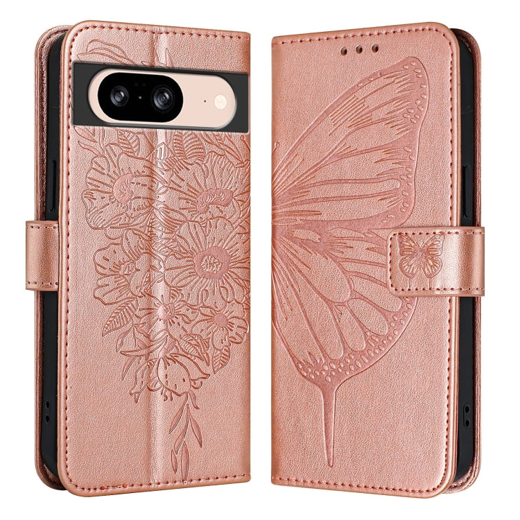 For Google Pixel 8 Embossed Butterfly Leather Phone Case