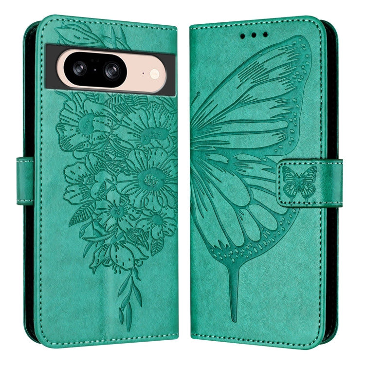 For Google Pixel 8 Embossed Butterfly Leather Phone Case