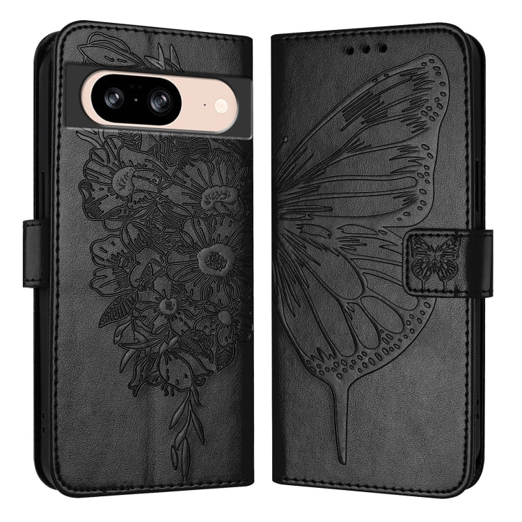 For Google Pixel 8 Embossed Butterfly Leather Phone Case
