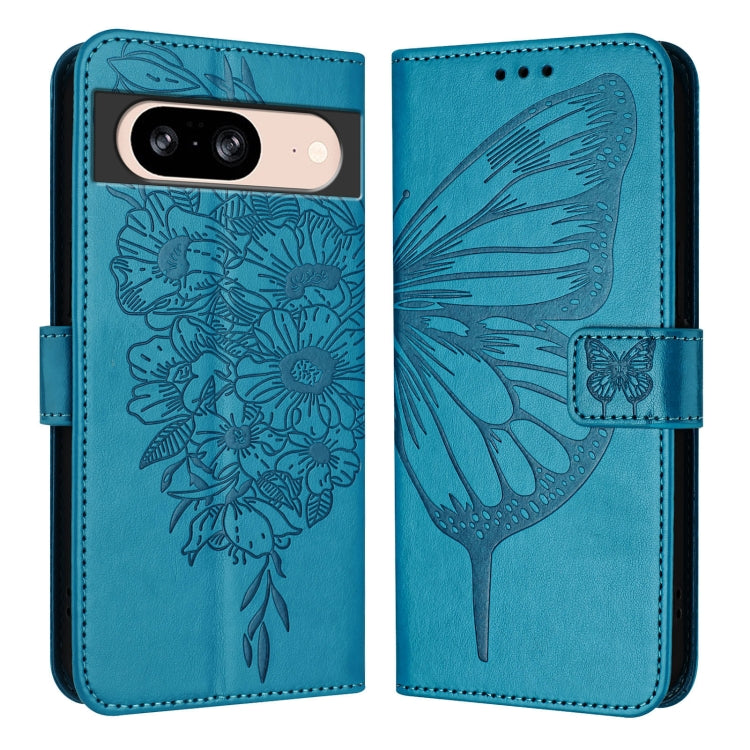 For Google Pixel 8 Embossed Butterfly Leather Phone Case