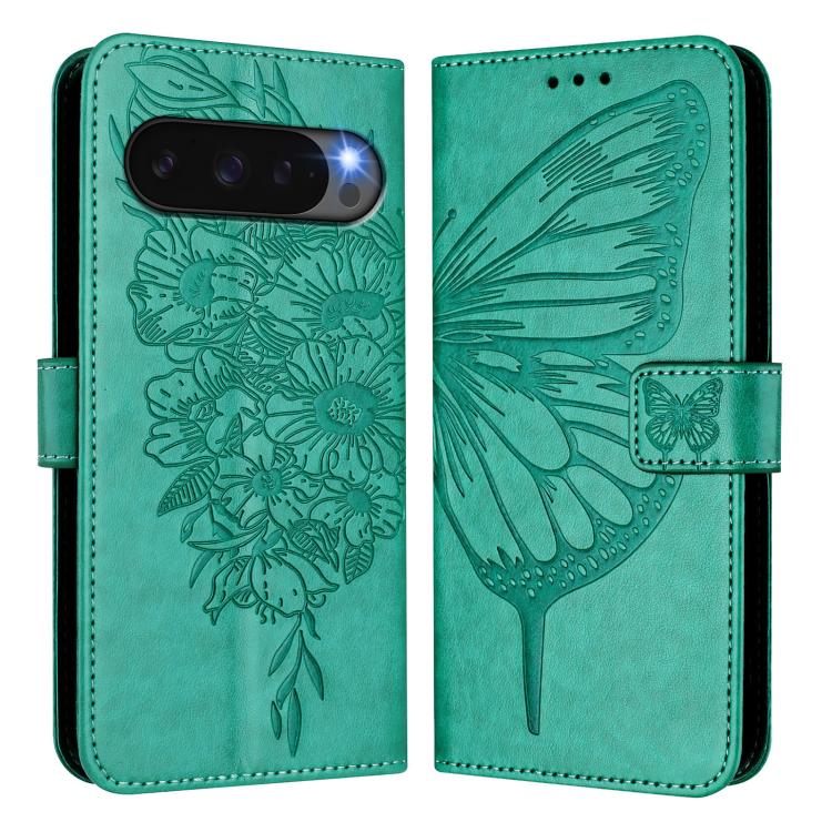 For Google Pixel 10 / 10 Pro+ Embossed Butterfly Leather Phone Case