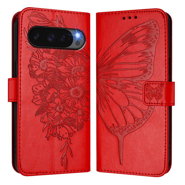 For Google Pixel 10 / 10 Pro+ Embossed Butterfly Leather Phone Case