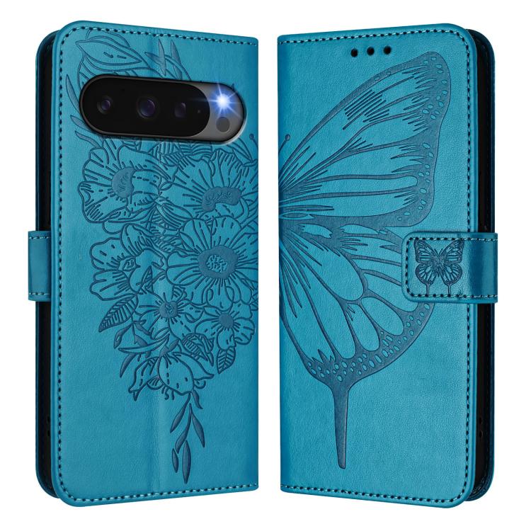 For Google Pixel 10 / 10 Pro+ Embossed Butterfly Leather Phone Case