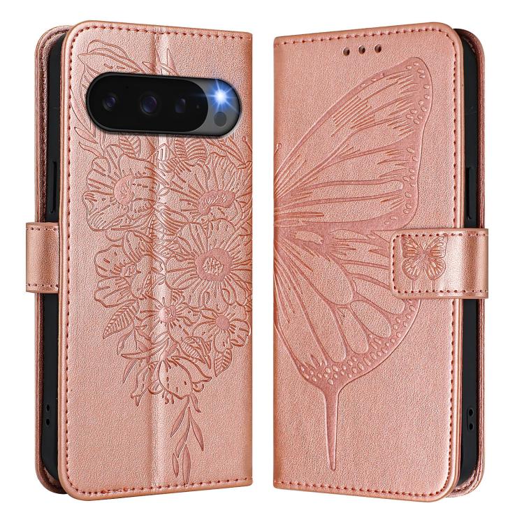 For Google Pixel 10 Pro XL Embossed Butterfly Leather Phone Case