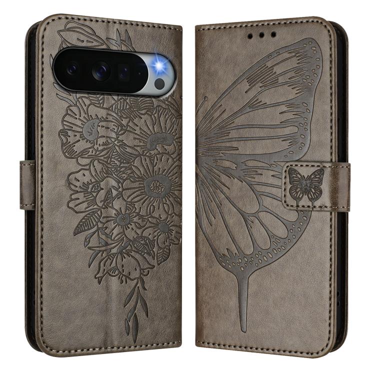 For Google Pixel 11 Pro XL Embossed Butterfly Leather Phone Case