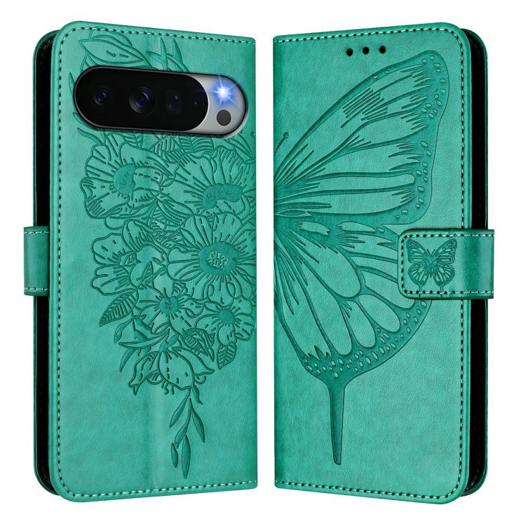 For Google Pixel 11 Pro XL Embossed Butterfly Leather Phone Case