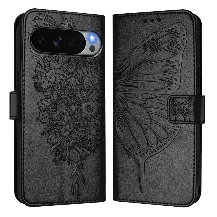 For Google Pixel 11 Pro XL Embossed Butterfly Leather Phone Case