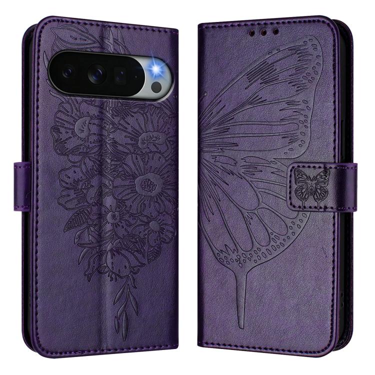 For Google Pixel 11 Pro XL Embossed Butterfly Leather Phone Case
