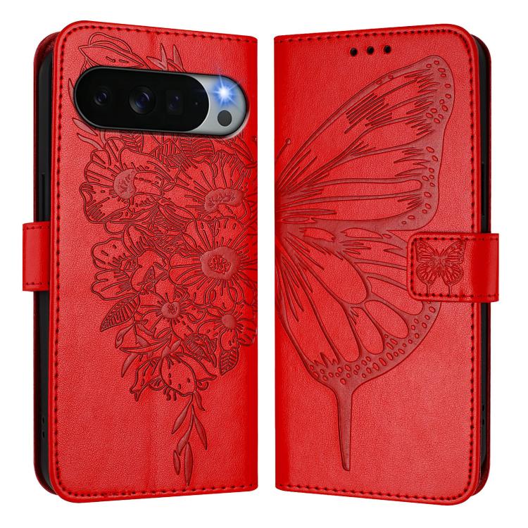 For Google Pixel 11 Pro XL Embossed Butterfly Leather Phone Case