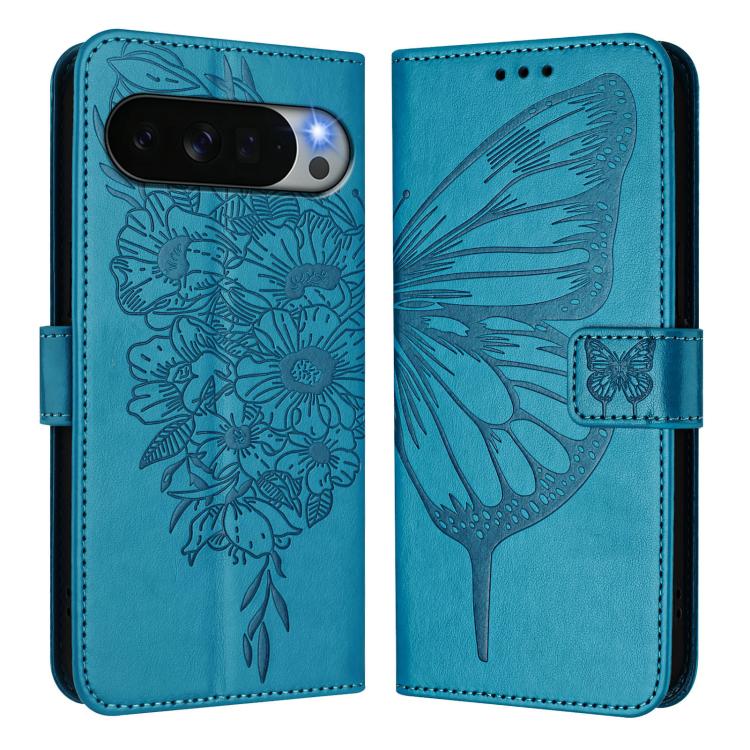 For Google Pixel 11 Pro XL Embossed Butterfly Leather Phone Case