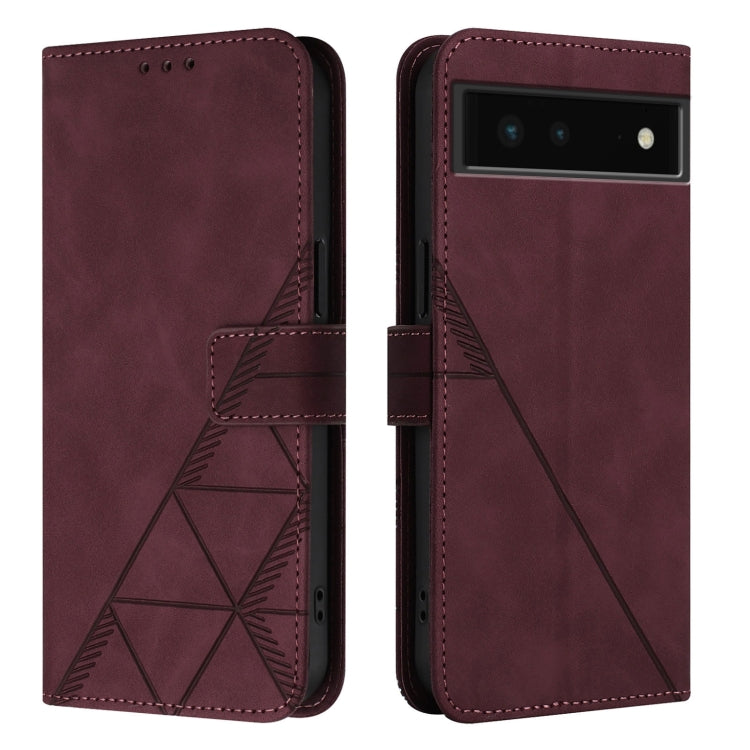For Google Pixel 6 Crossbody 3D Embossed Flip Leather Phone Case