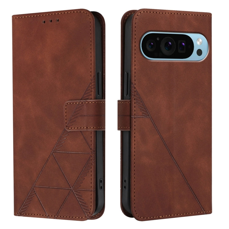 For Google Pixel 9 Pro XL Crossbody 3D Embossed Flip Leather Phone Case