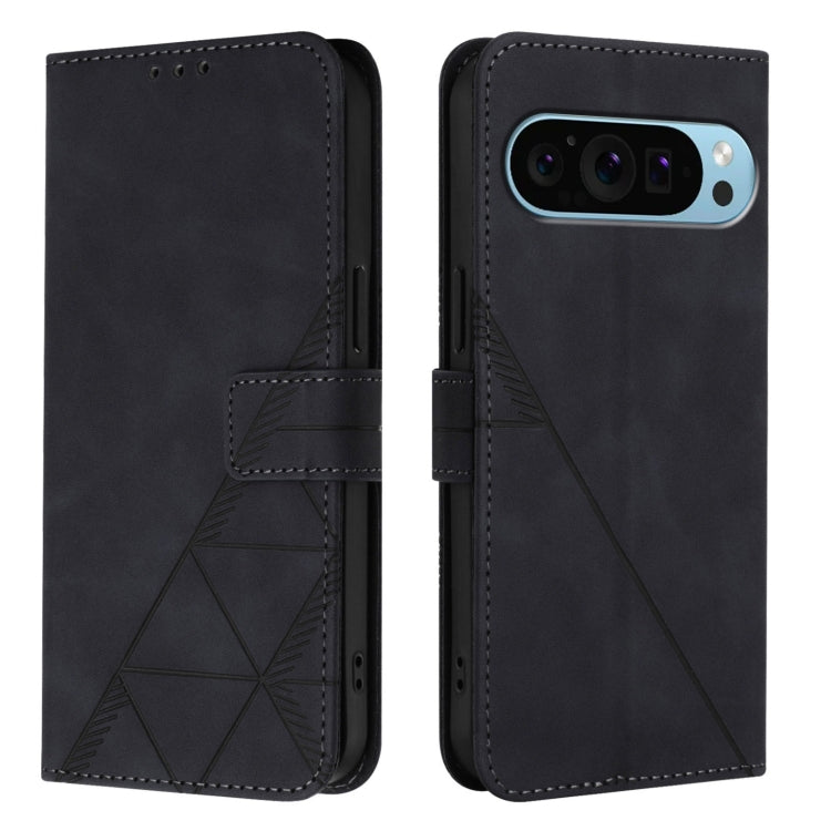 For Google Pixel 9 Pro XL Crossbody 3D Embossed Flip Leather Phone Case