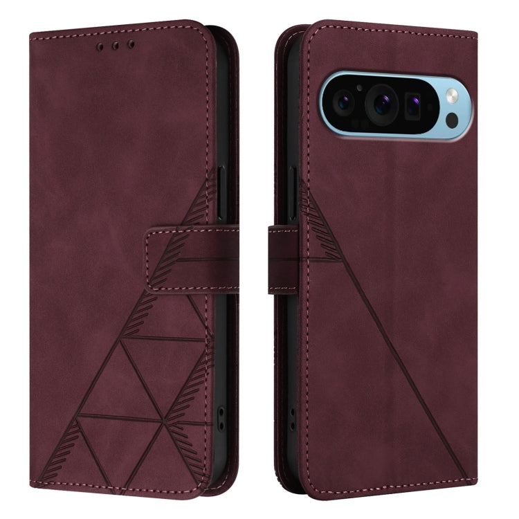 For Google Pixel 9 Pro XL Crossbody 3D Embossed Flip Leather Phone Case