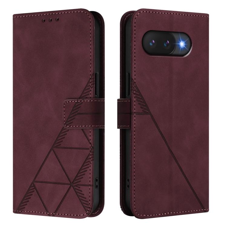 For Google Pixel 9a Crossbody 3D Embossed Flip Leather Phone Case