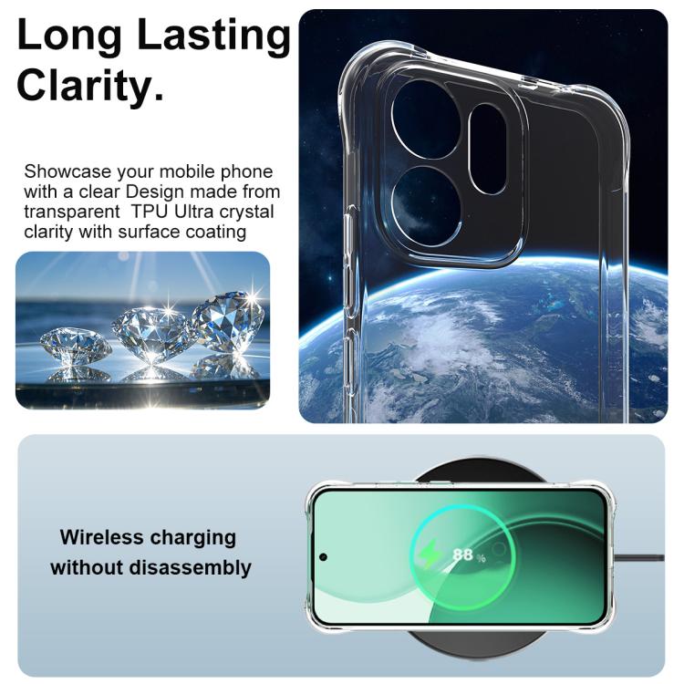 For OPPO Reno14 F 5G Global imak Shockproof Airbag TPU Phone Case - Transparent