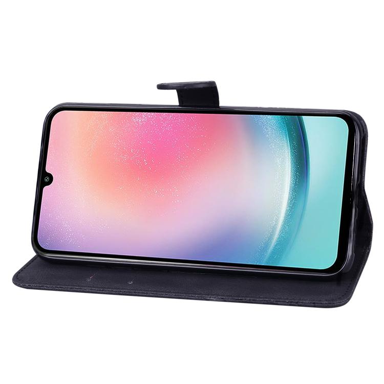 For Samsung Galaxy A36 5G Retro Skin Feel Butterflies Embossing Horizontal Flip Leather Phone Case