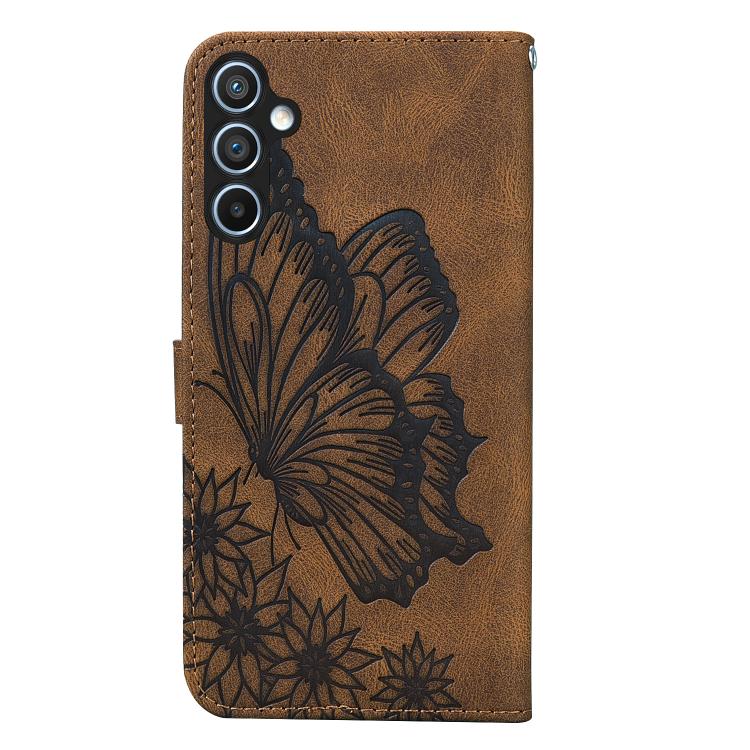 For Samsung Galaxy A36 5G Retro Skin Feel Butterflies Embossing Horizontal Flip Leather Phone Case