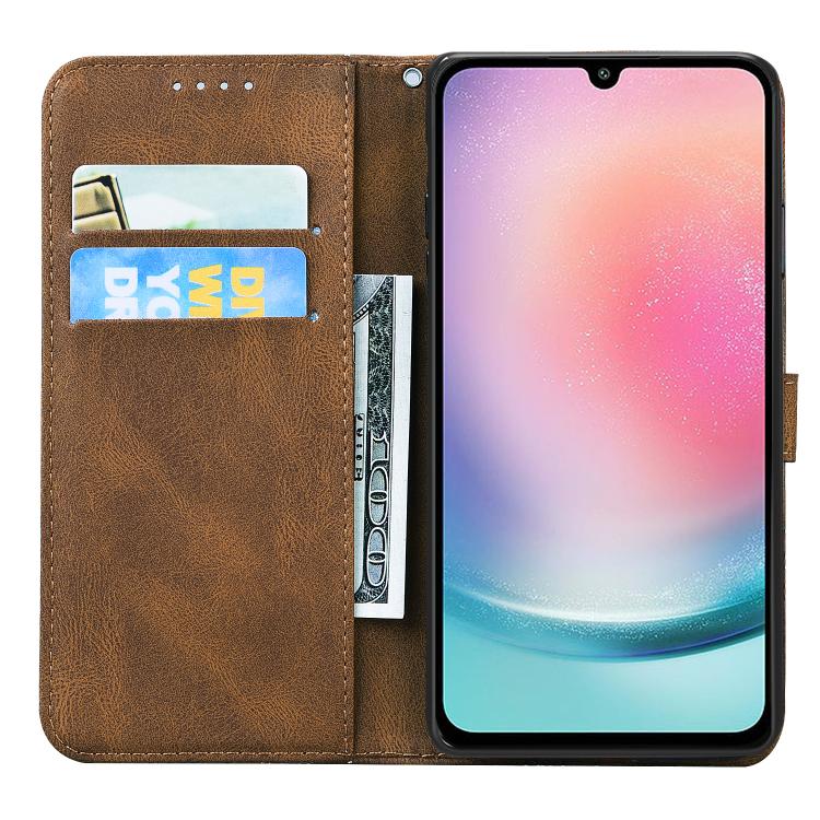 For Samsung Galaxy A36 5G Retro Skin Feel Butterflies Embossing Horizontal Flip Leather Phone Case