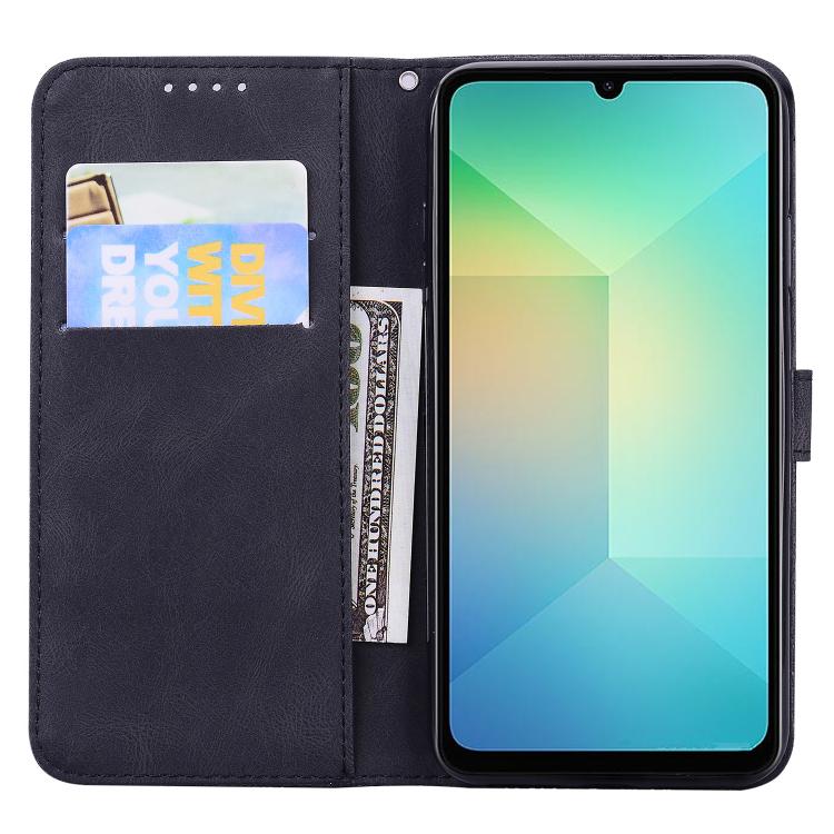For Samsung Galaxy A07 4G / A06 4G Retro Skin Feel Butterflies Embossing Horizontal Flip Leather Phone Case