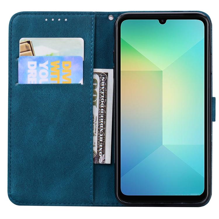 For Samsung Galaxy A07 4G / A06 4G Retro Skin Feel Butterflies Embossing Horizontal Flip Leather Phone Case