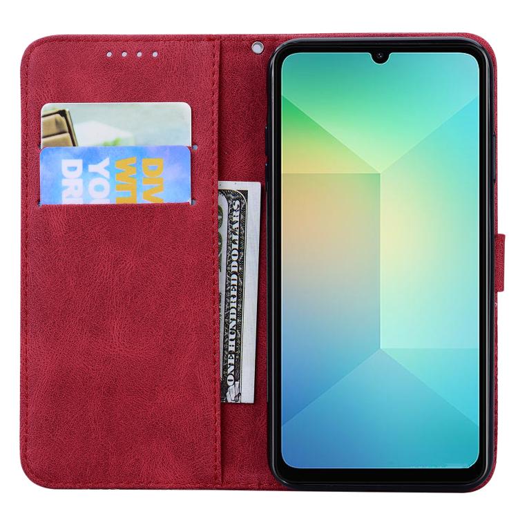 For Samsung Galaxy A07 4G / A06 4G Retro Skin Feel Butterflies Embossing Horizontal Flip Leather Phone Case