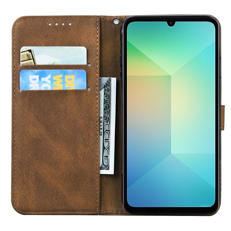For Samsung Galaxy A07 4G / A06 4G Retro Skin Feel Butterflies Embossing Horizontal Flip Leather Phone Case