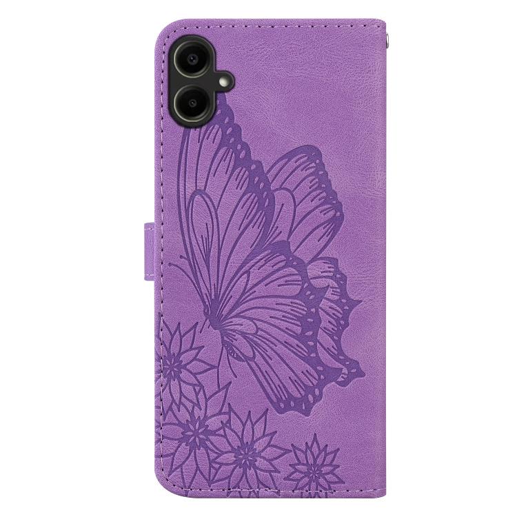 For Samsung Galaxy A07 4G / A06 4G Retro Skin Feel Butterflies Embossing Horizontal Flip Leather Phone Case