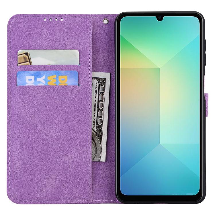 For Samsung Galaxy A07 4G / A06 4G Retro Skin Feel Butterflies Embossing Horizontal Flip Leather Phone Case
