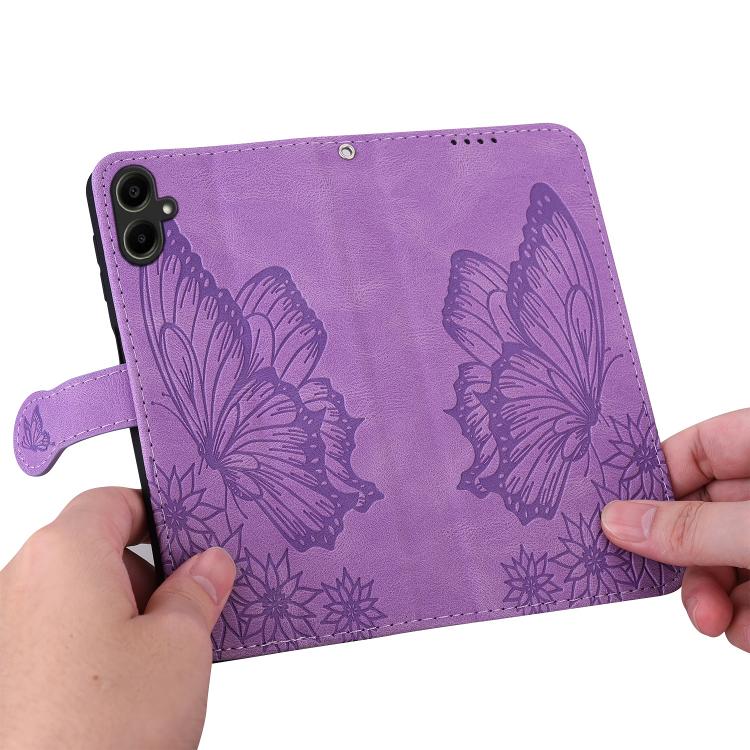 For Samsung Galaxy A07 4G / A06 4G Retro Skin Feel Butterflies Embossing Horizontal Flip Leather Phone Case