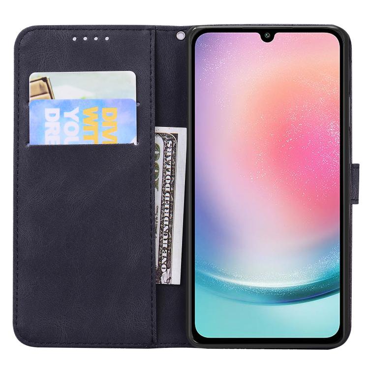 For Samsung Galaxy A37 5G Retro Skin Feel Butterflies Embossing Horizontal Flip Leather Phone Case