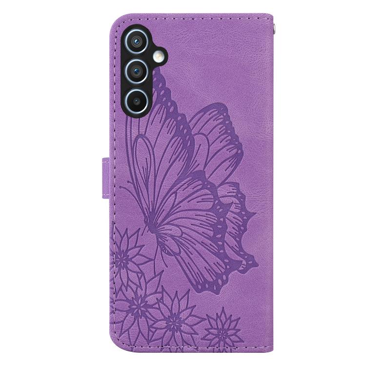 For Samsung Galaxy A37 5G Retro Skin Feel Butterflies Embossing Horizontal Flip Leather Phone Case