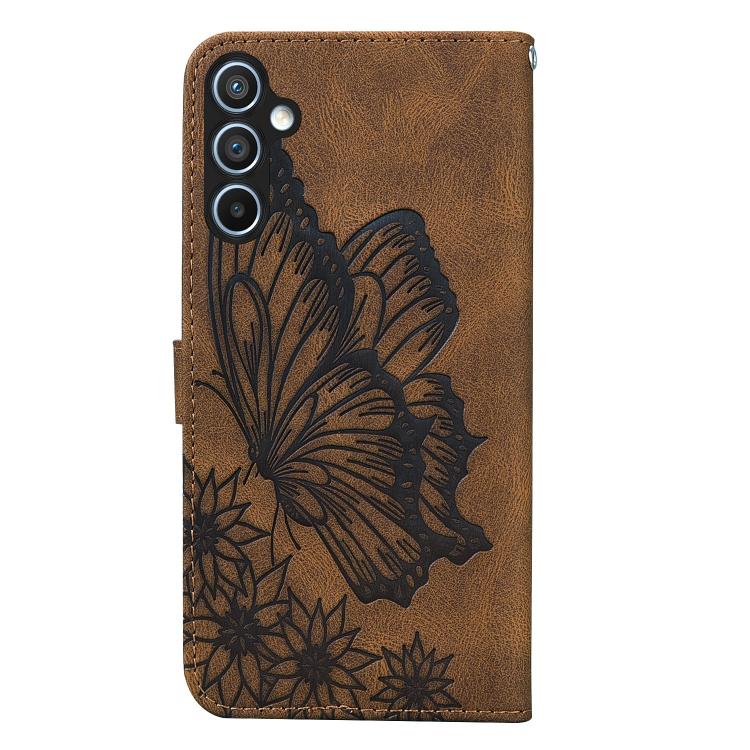 For Galaxy A27 5G Retro Skin Feel Butterflies Embossing Horizontal Flip Leather Phone Case