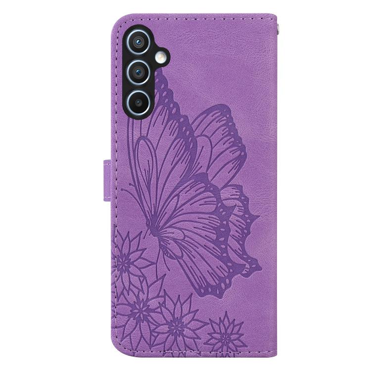 For Galaxy A27 5G Retro Skin Feel Butterflies Embossing Horizontal Flip Leather Phone Case