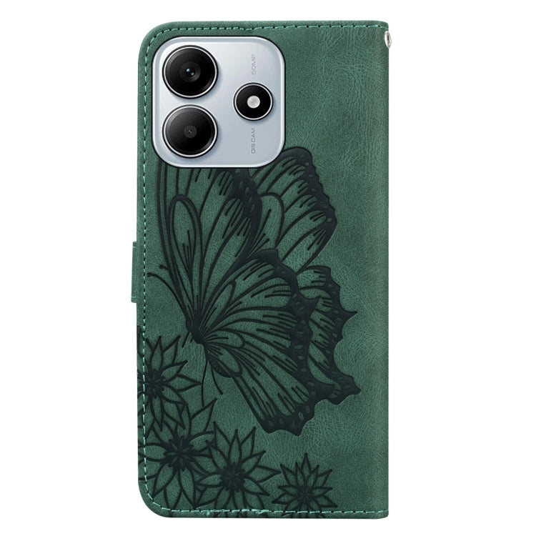 For Redmi Note 14 5G Retro Skin Feel Butterflies Embossing Horizontal Flip Leather Phone Case