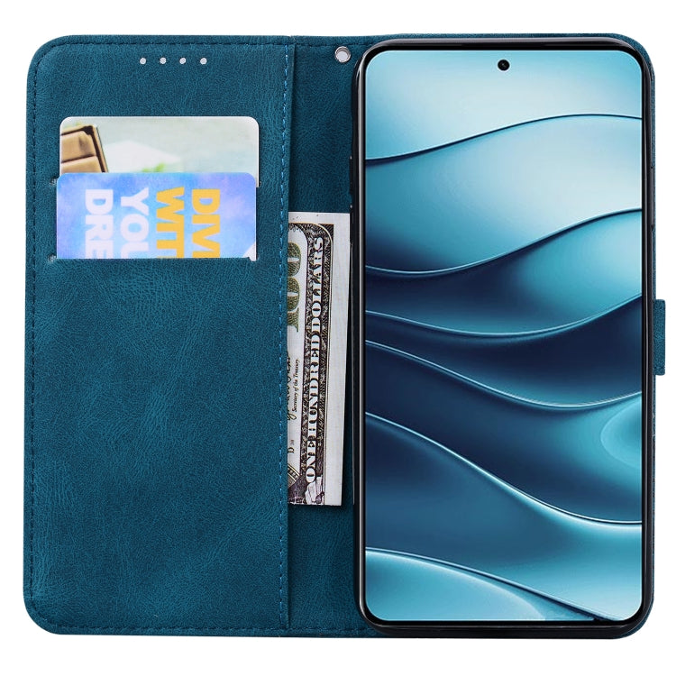 For Redmi Note 14 5G Retro Skin Feel Butterflies Embossing Horizontal Flip Leather Phone Case